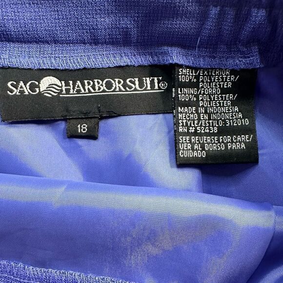 Vintage Sag Harbor Plus Size Purple Pencil Straight Short Lined Skirt - Size 16 - Picture 3 of 5